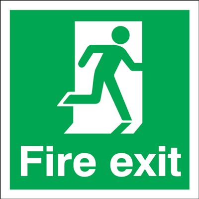 Running Man Right Fire Exit Safety Sign - Blitz Media