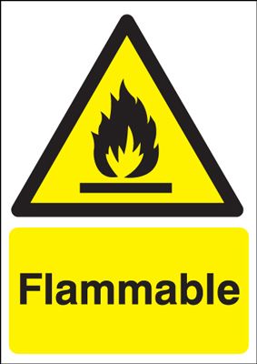 Flammable Hazard Safety Sign - Portrait - Blitz Media